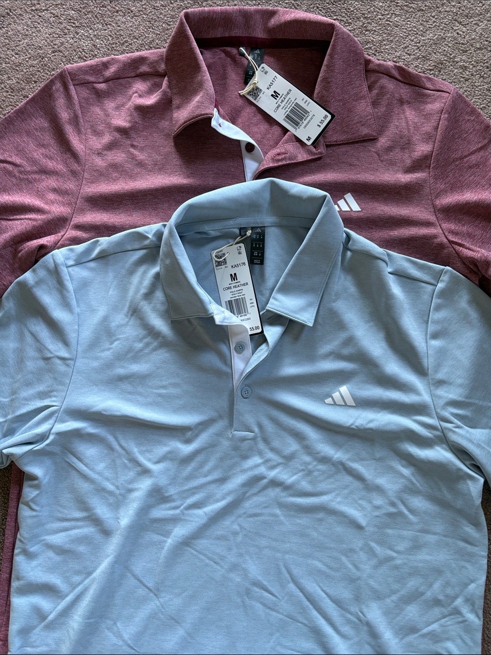 Adidas Men's set of 2 Golf Polo Shirts medium NWT